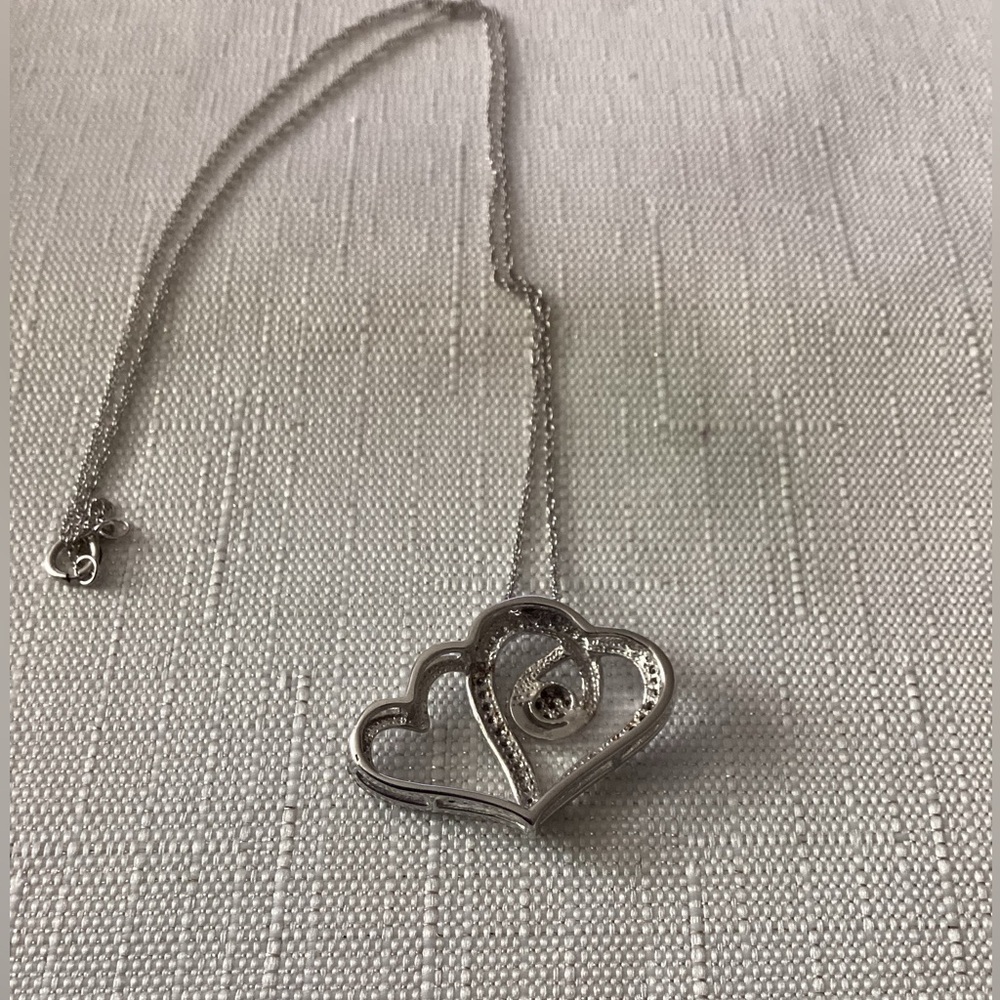 Sterling Silver Diamond Necklace - Picture 3 of 3